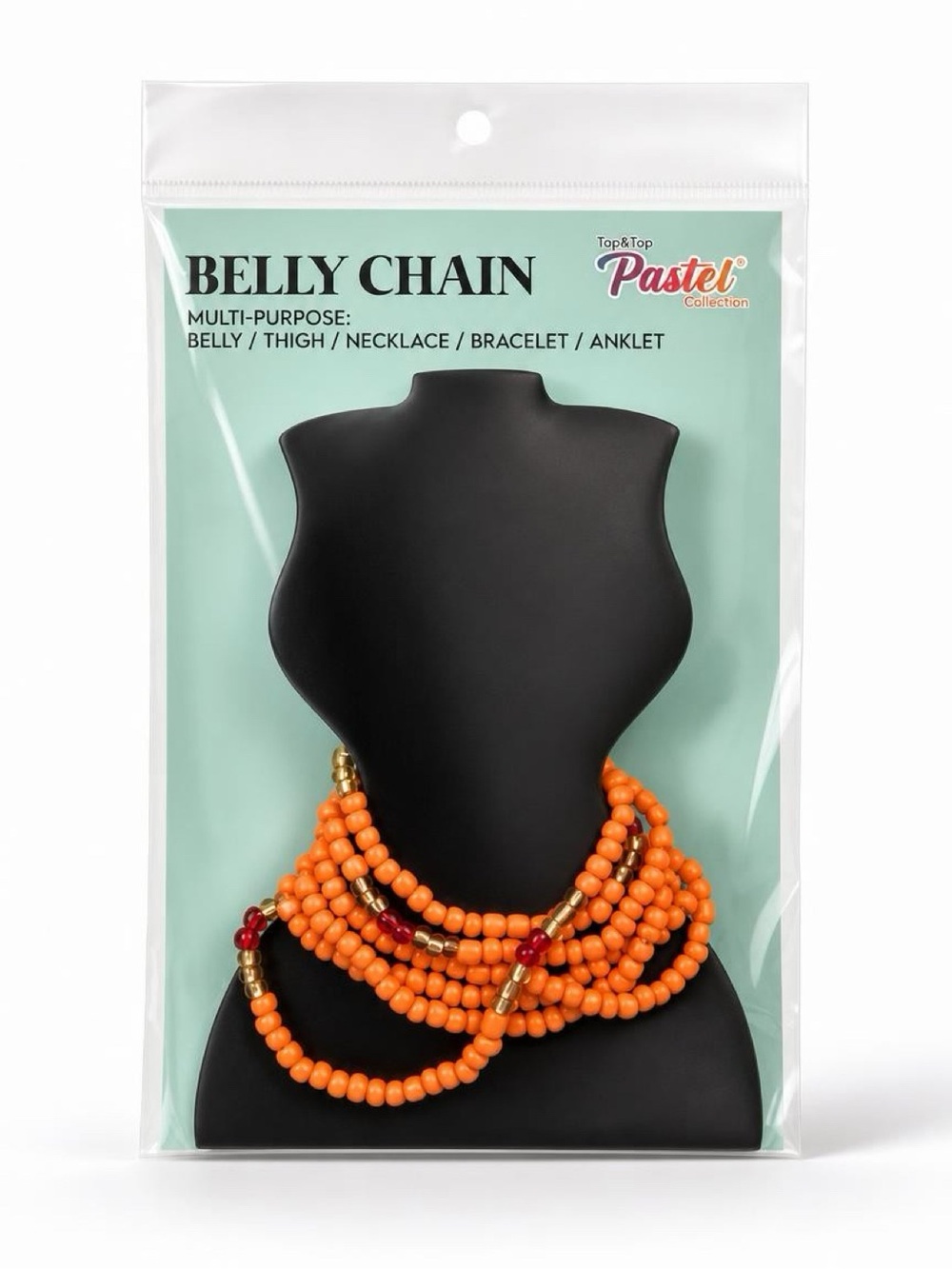 Top&Top "Pastel Collection" Multi-Purpose Belly Chain, versatile body jewelry